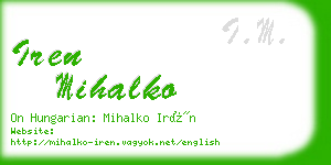 iren mihalko business card